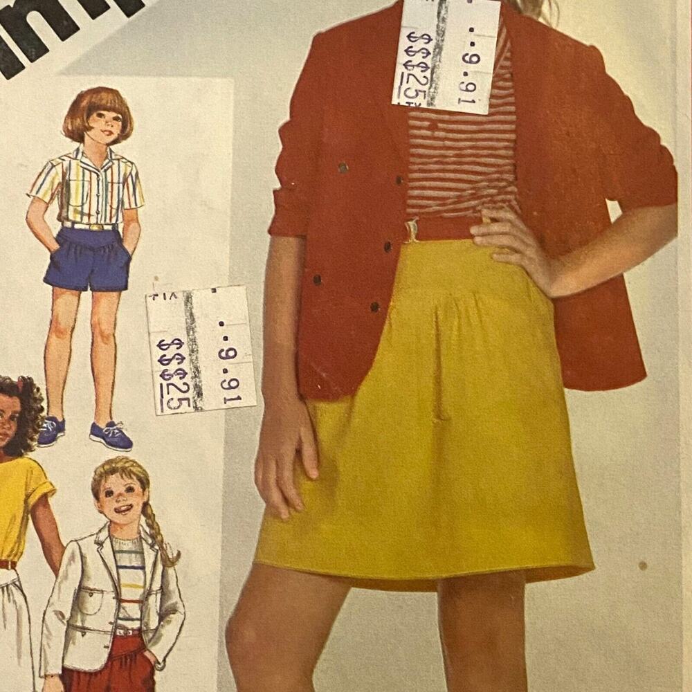 Simplicity 6305 Pattern Pants Shorts Skirt Jacket Girls 10 Vintage Pocket Preppy